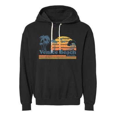 Venice Beach Florida Vintage Spring Break Vacation Retro Garment-Dyed Fleece Hoodie