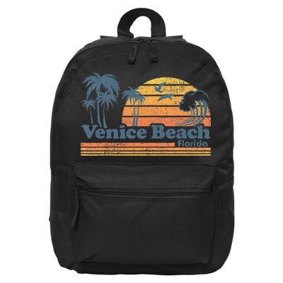 Venice Beach Florida Vintage Spring Break Vacation Retro 16 in Basic Backpack