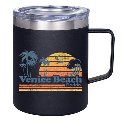 Venice Beach Florida Vintage Spring Break Vacation Retro 12oz Stainless Steel Coffee Mug