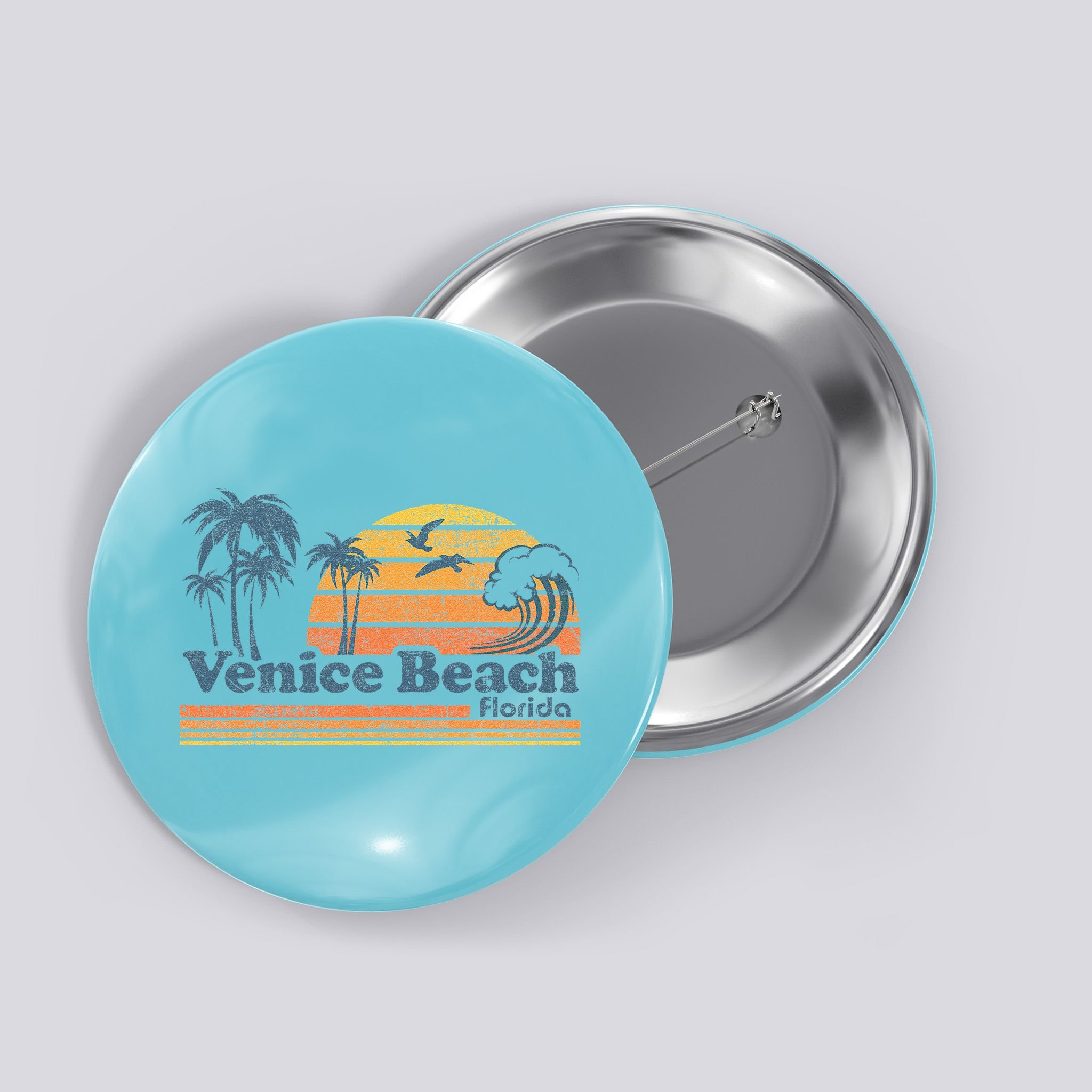 Venice Beach Florida Vintage Spring Break Vacation Retro Button