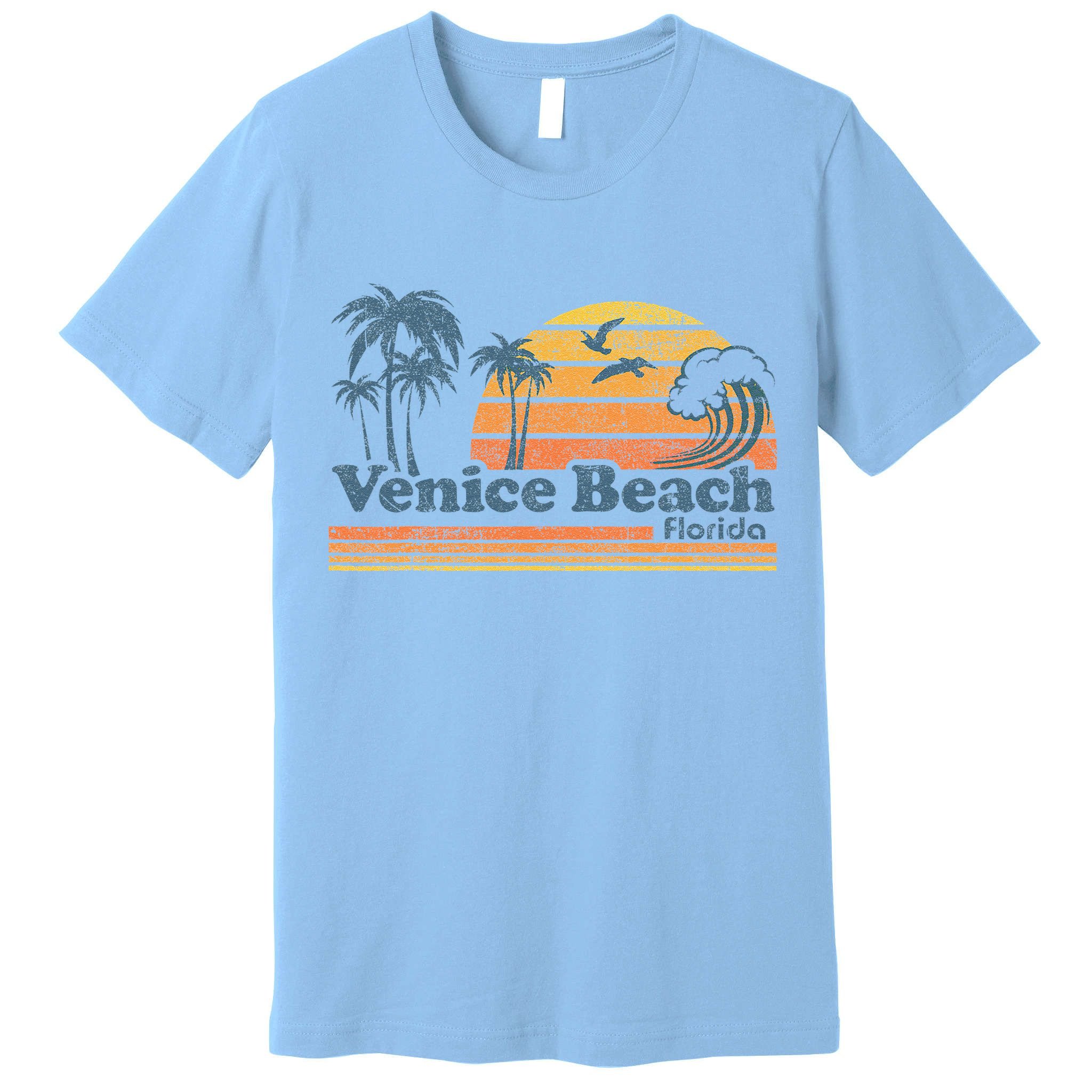 Venice Beach Florida Vintage Spring Break Vacation Retro Premium T-Shirt