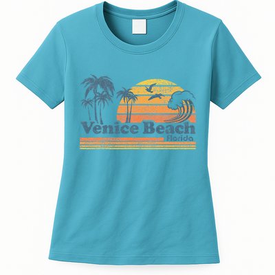 Venice Beach Florida Vintage Spring Break Vacation Retro Womens T-Shirt