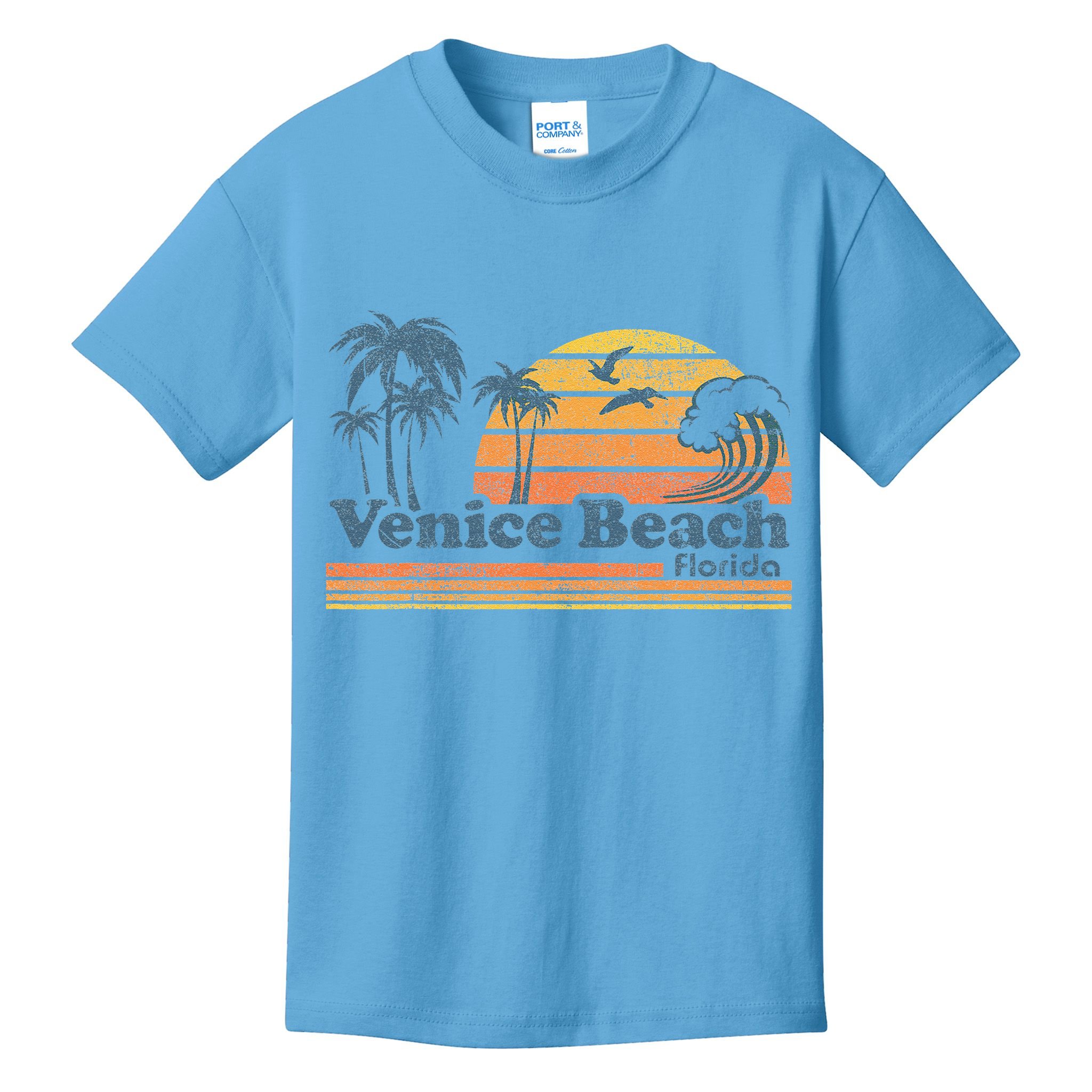 Venice Beach Florida Vintage Spring Break Vacation Retro Kids T-Shirt