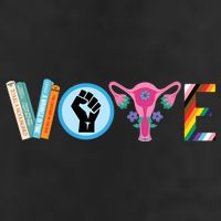 Vote Books Fist Ovaries Lgtbq 25L Jumbo Tote
