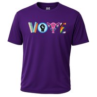 Vote Books Fist Ovaries Lgtbq Cooling Performance Crew T-Shirt