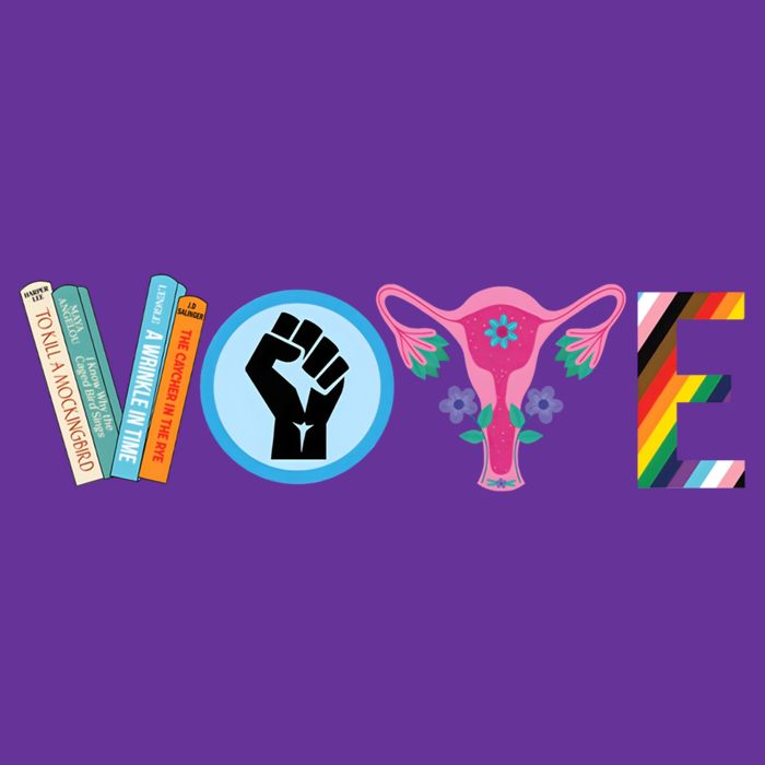 Vote Books Fist Ovaries Lgtbq Cooling Performance Crew T-Shirt