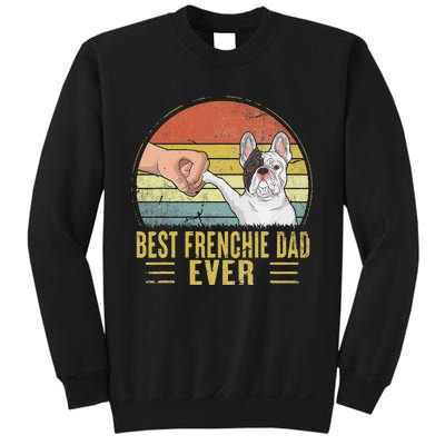 Vintage Best Frenchie Dad Ever Fist Bump French Bulldog Dad Sweatshirt