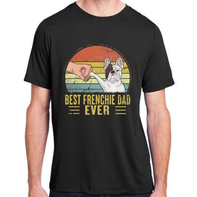 Vintage Best Frenchie Dad Ever Fist Bump French Bulldog Dad Adult ChromaSoft Performance T-Shirt