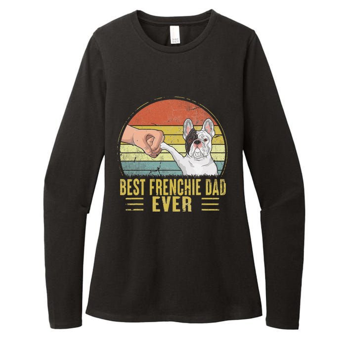 Vintage Best Frenchie Dad Ever Fist Bump French Bulldog Dad Womens CVC Long Sleeve Shirt