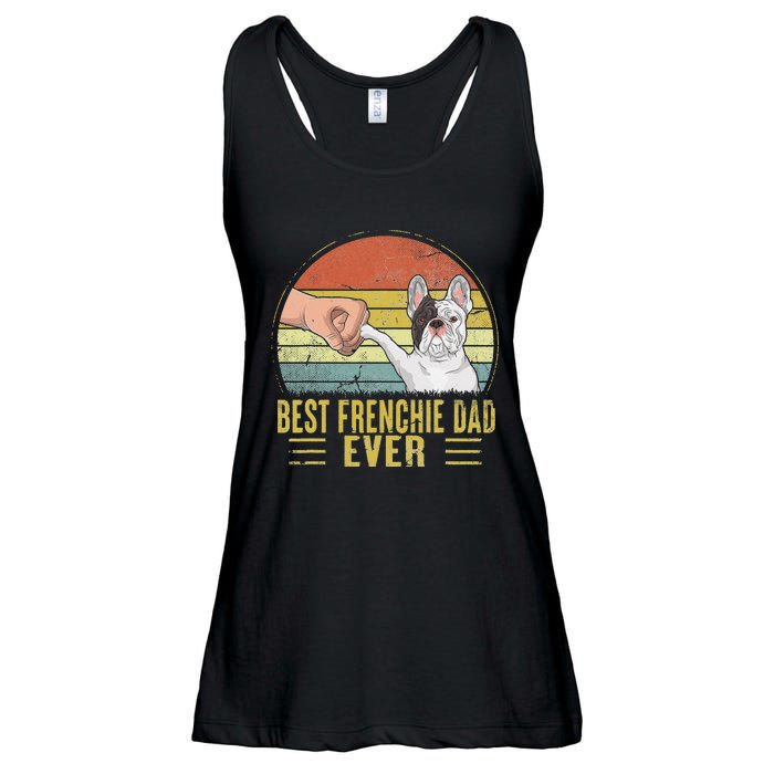 Vintage Best Frenchie Dad Ever Fist Bump French Bulldog Dad Ladies Essential Flowy Tank