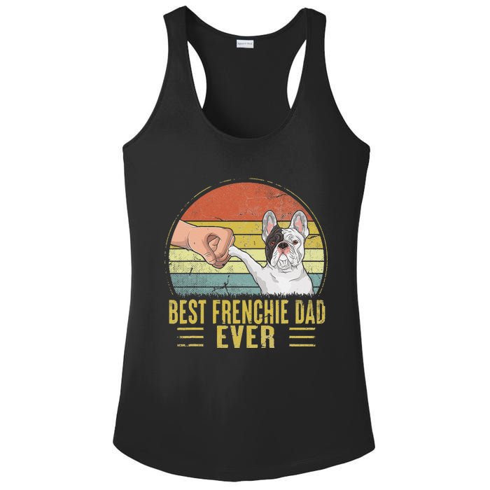 Vintage Best Frenchie Dad Ever Fist Bump French Bulldog Dad Ladies PosiCharge Competitor Racerback Tank