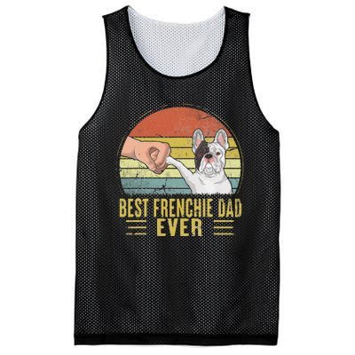 Vintage Best Frenchie Dad Ever Fist Bump French Bulldog Dad Mesh Reversible Basketball Jersey Tank