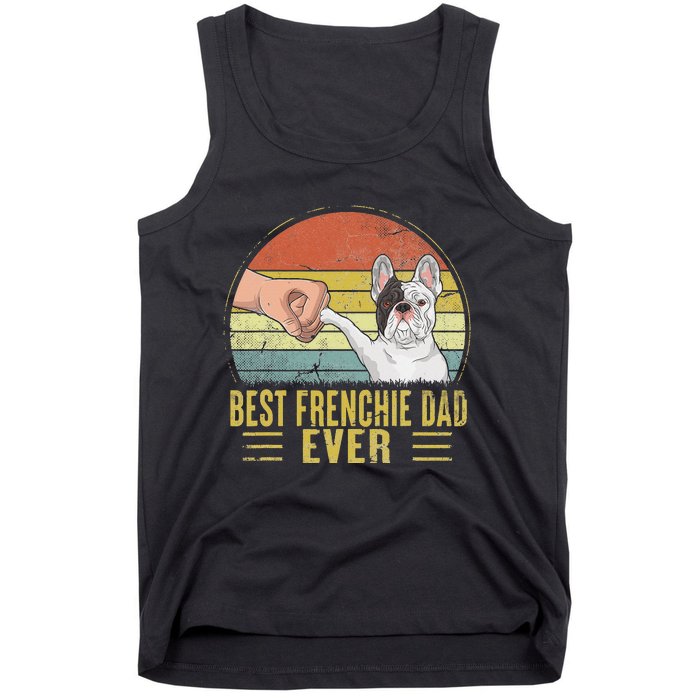 Vintage Best Frenchie Dad Ever Fist Bump French Bulldog Dad Tank Top