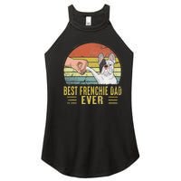 Vintage Best Frenchie Dad Ever Fist Bump French Bulldog Dad Women's Perfect Tri Rocker Tank