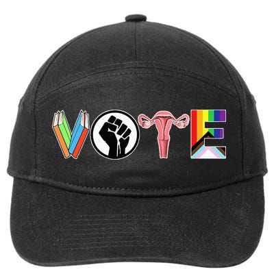 Vote Books Fist Ovaries Lgtbq 7-Panel Snapback Hat
