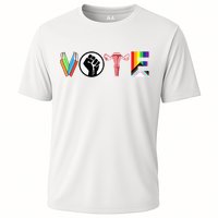 Vote Books Fist Ovaries Lgtbq Cooling Performance Crew T-Shirt