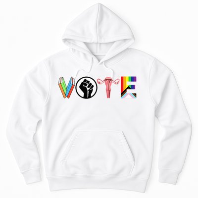 Vote Books Fist Ovaries Lgtbq Hoodie
