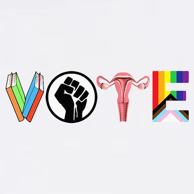 Vote Books Fist Ovaries Lgtbq T-Shirt