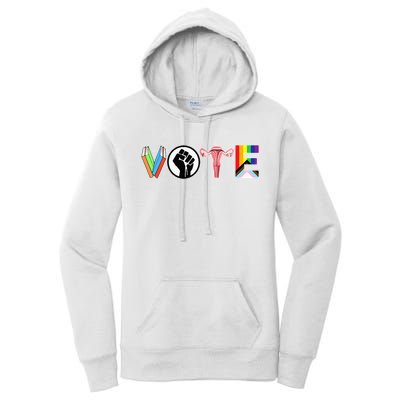 Vote Books Fist Ovaries Lgtbq Women's Pullover Hoodie