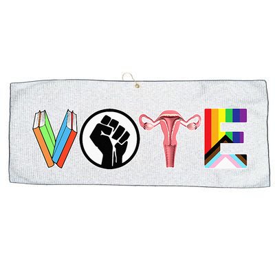 Vote Books Fist Ovaries Lgtbq Large Microfiber Waffle Golf Towel