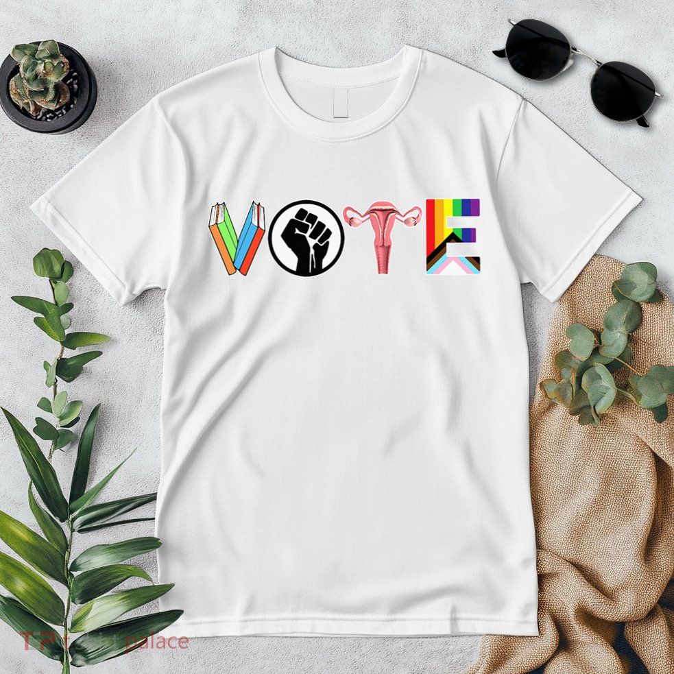 Vote Books Fist Ovaries Lgtbq Premium T-Shirt