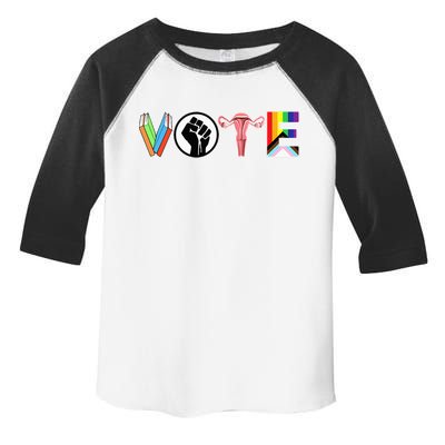 Vote Books Fist Ovaries Lgtbq Toddler Fine Jersey T-Shirt