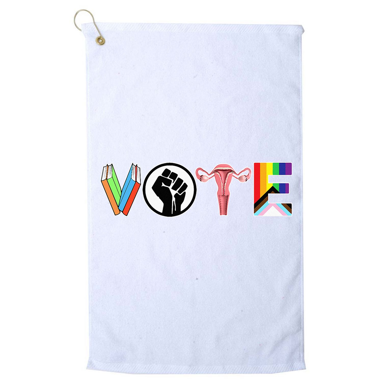 Vote Books Fist Ovaries Lgtbq Golf Towel
