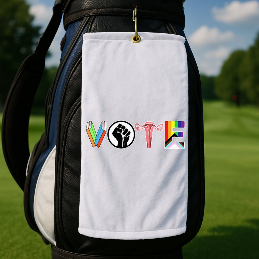 Vote Books Fist Ovaries Lgtbq Golf Towel