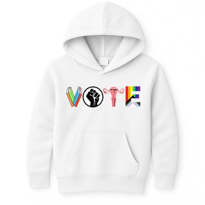 Vote Books Fist Ovaries Lgtbq Kids Hoodie