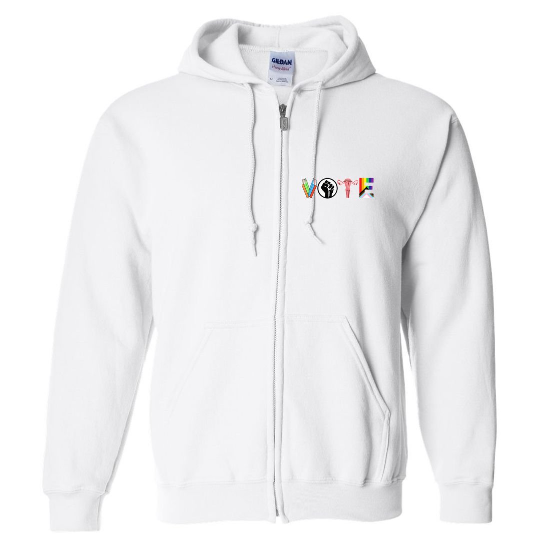 Vote Books Fist Ovaries Lgtbq Full Zip Hoodie
