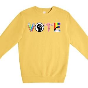 Vote Books Fist Ovaries Lgtbq Premium Crewneck Sweatshirt