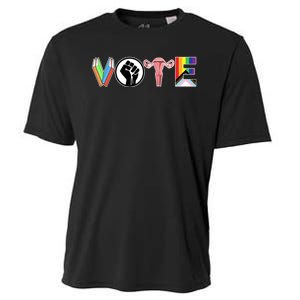 Vote Books Fist Ovaries Lgtbq Cooling Performance Crew T-Shirt