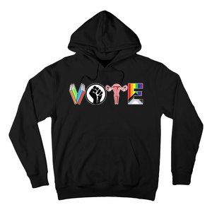 Vote Books Fist Ovaries Lgtbq Hoodie