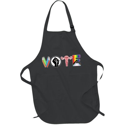 Vote Books Fist Ovaries Lgtbq Full-Length Apron With Pockets