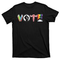 Vote Books Fist Ovaries Lgtbq T-Shirt