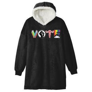 Vote Books Fist Ovaries Lgtbq Hooded Wearable Blanket