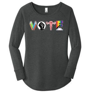 Vote Books Fist Ovaries Lgtbq Women's Perfect Tri Tunic Long Sleeve Shirt