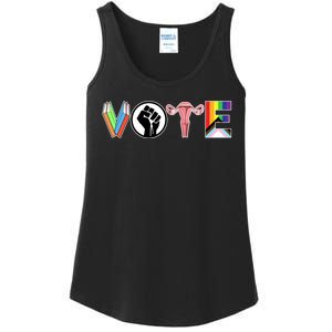 Vote Books Fist Ovaries Lgtbq Ladies Essential Tank