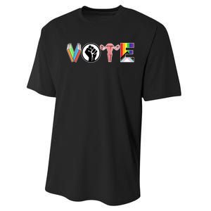 Vote Books Fist Ovaries Lgtbq Performance Sprint T-Shirt