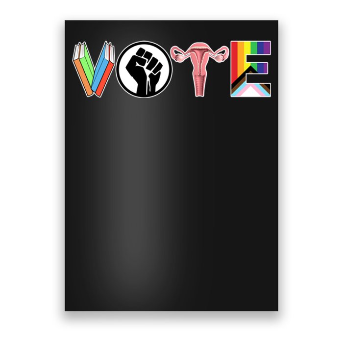 Vote Books Fist Ovaries Lgtbq Poster