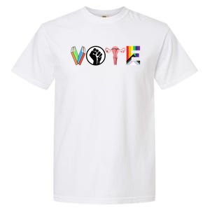 Vote Books Fist Ovaries Lgtbq Garment-Dyed Heavyweight T-Shirt