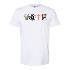 Vote Books Fist Ovaries Lgtbq Softstyle CVC T-Shirt