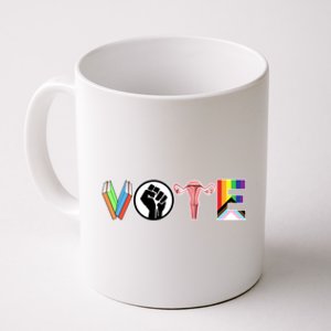 Vote Books Fist Ovaries Lgtbq Coffee Mug