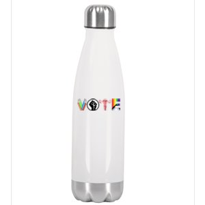 Vote Books Fist Ovaries Lgtbq Stainless Steel Insulated Water Bottle