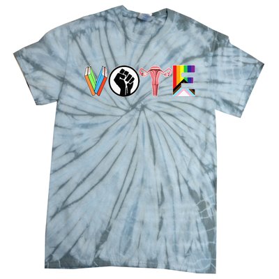 Vote Books Fist Ovaries Lgtbq Tie-Dye T-Shirt