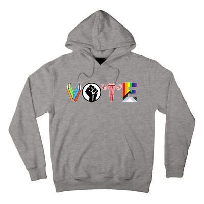 Vote Books Fist Ovaries Lgtbq Tall Hoodie