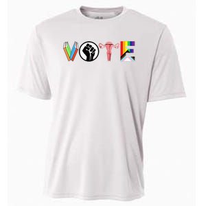 Vote Books Fist Ovaries Lgtbq Cooling Performance Crew T-Shirt