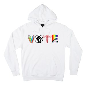 Vote Books Fist Ovaries Lgtbq Hoodie