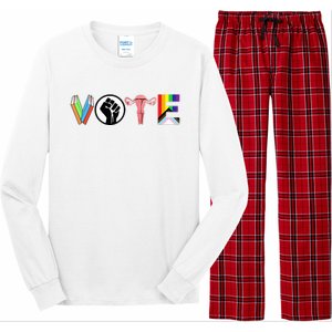 Vote Books Fist Ovaries Lgtbq Long Sleeve Pajama Set