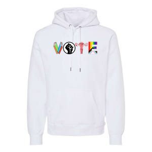 Vote Books Fist Ovaries Lgtbq Premium Hoodie